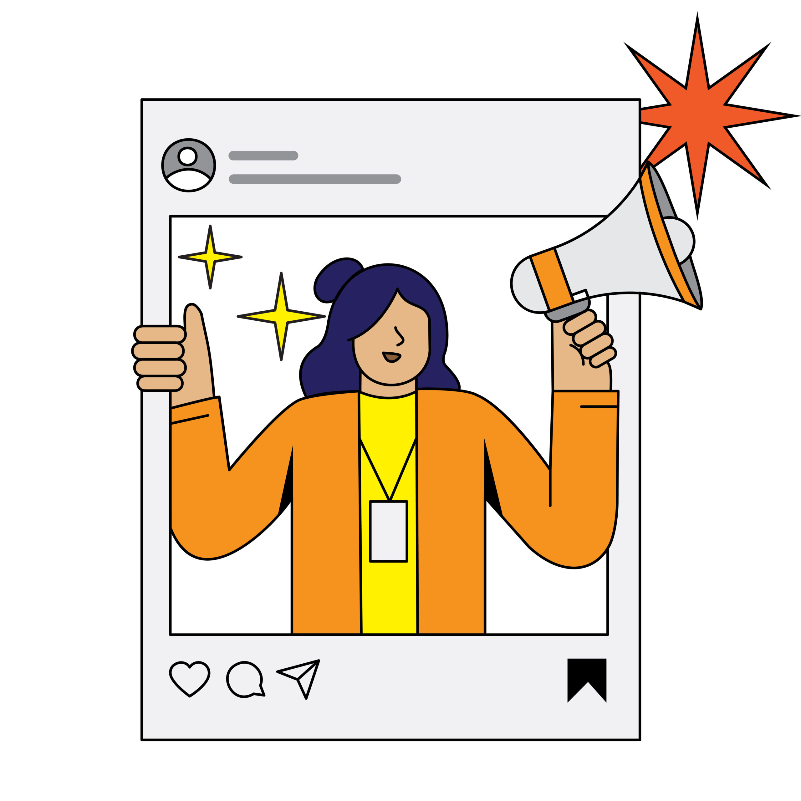 Social media ad campaign illustration